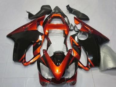 Honda CBR600 F4i Motorrad Verkleidung 2001-2003 - Orange Glanzendes Schwarz
