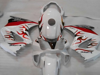 Honda VFR 800 Motorrad Verkleidung 2002-2013 - Weiss Rot Flamme