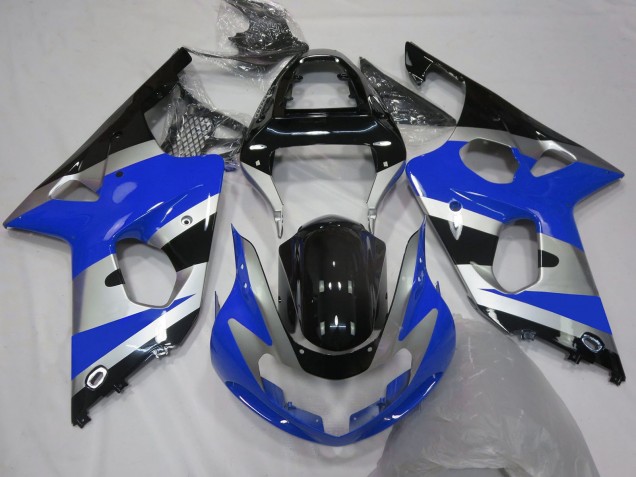Suzuki GSXR 1000 Motorrad Verkleidung 2000-2002 - Blau Silber Schwarz OEM Stil