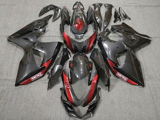 Suzuki GSXR 1000 Motorrad Verkleidung 2009-2016 - Carbonfaser Rot