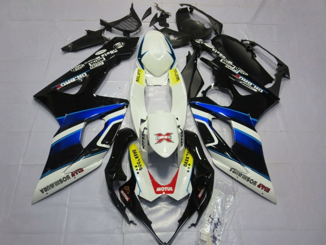 Suzuki GSXR 1000 Motorrad Verkleidung 2005-2006 - Weiss Blau Schwarz Gelb Rot Dunkel Dog