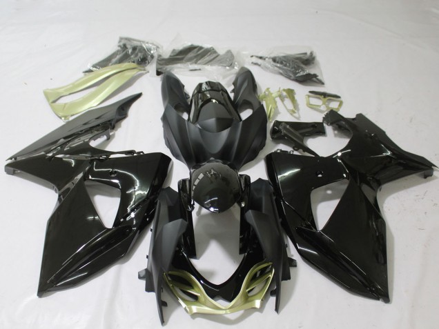 Suzuki GSXR 1000 Motorrad Verkleidung 2009-2016 - Glanzendes Schwarz Silber