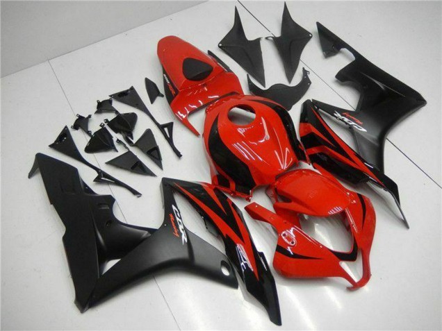 Honda CBR600RR Motorrad Verkleidung 2007-2008 - Rot Matt Schwarz mit Aufkleber
