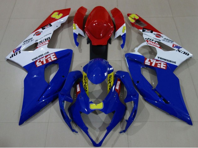 Suzuki GSXR 1000 Motorrad Verkleidung 2005-2006 - Weiss Rot Blau Gelb
