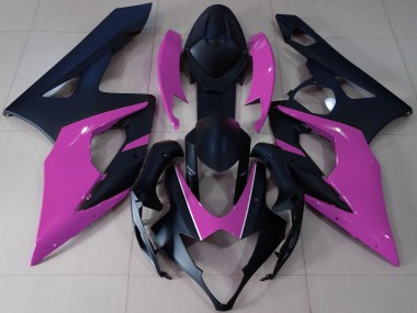 Suzuki GSXR 1000 Motorrad Verkleidung 2005-2006 - Matt Schwarz Rosa