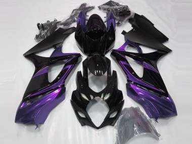 Suzuki GSXR 1000 Motorrad Verkleidung 2007-2008 - Glanzendes Schwarz Lila