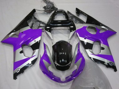 Suzuki GSXR 1000 Motorrad Verkleidung 2000-2002 - Lila Silber Glanzendes Schwarz OEM Stil