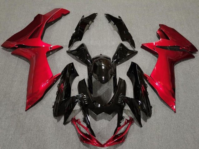 Suzuki GSXR 600 / GSXR 750 Motorrad Verkleidung 2011-2024 - Rot Glanzendes Schwarz