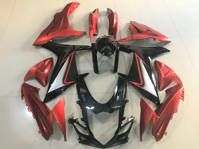 Suzuki GSXR 600 / GSXR 750 Motorrad Verkleidung 2011-2024 - Orange Silber Glanzendes Schwarz