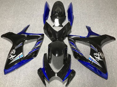 Suzuki GSXR 600 / GSXR 750 Motorrad Verkleidung 2006-2007 - Blau Glanzendes Schwarz
