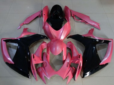 Suzuki GSXR 600 / GSXR 750 Motorrad Verkleidung 2006-2007 - Rosa Glanzendes Schwarz