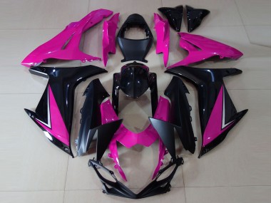 Suzuki GSXR 600 / GSXR 750 Motorrad Verkleidung 2011-2024 - Rosa Glanzendes Schwarz Matt Schwarz