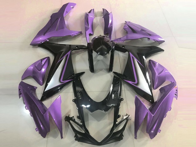 Suzuki GSXR 600 / GSXR 750 Motorrad Verkleidung 2011-2024 - Lila Glanzendes Schwarz