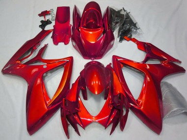 Suzuki GSXR 600 / GSXR 750 Motorrad Verkleidung 2006-2007 - Glanzendes Rot Schlichtes