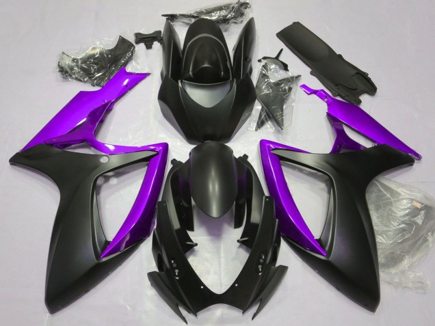 Suzuki GSXR 600 / GSXR 750 Motorrad Verkleidung 2006-2007 - Matt Schwarz Lila