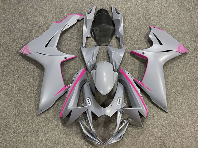 Suzuki GSXR 600 / GSXR 750 Motorrad Verkleidung 2011-2024 - Matt Nardo Grau Rosa Accents