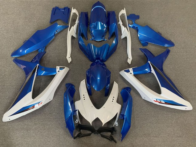 Suzuki GSXR 600 / GSXR 750 Motorrad Verkleidung 2008-2010 - Weiss Blau OEM Stil