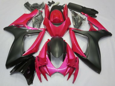 Suzuki GSXR 600 / GSXR 750 Motorrad Verkleidung 2006-2007 - Rosa Matt Schwarz