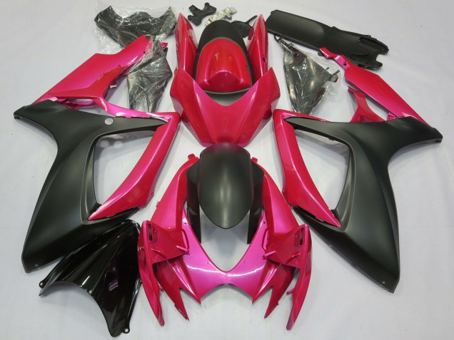 Suzuki GSXR 600 / GSXR 750 Motorrad Verkleidung 2006-2007 - Rosa Matt Schwarz