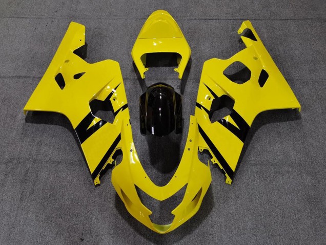 Suzuki GSXR 600 / GSXR 750 Motorrad Verkleidung 2004-2005 - Gelb Glanzendes Schwarz OEM Stil