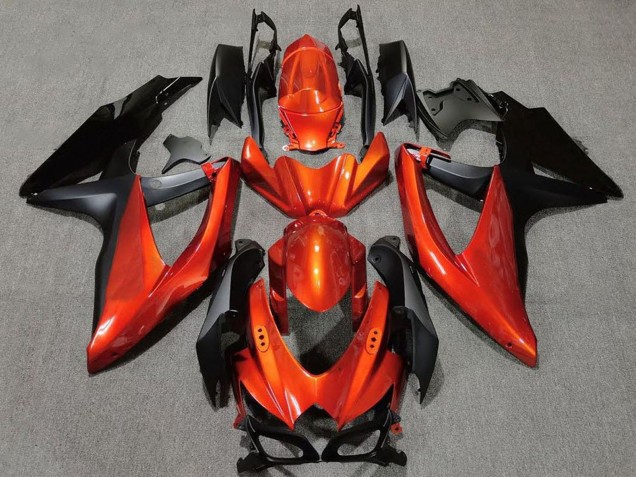 Suzuki GSXR 600 / GSXR 750 Motorrad Verkleidung 2008-2010 - Orange Matt Schwarz