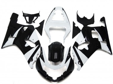 Suzuki GSXR 600 / GSXR 750 Motorrad Verkleidung 2001-2003 - Weiss Glanzendes Schwarz OEM Stil