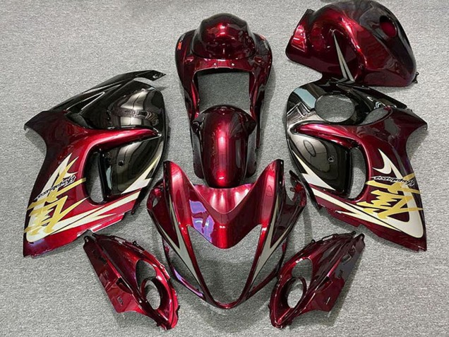 Suzuki GSXR 1300 Motorrad Verkleidung 2008-2020 - Dunkel Rot Gold
