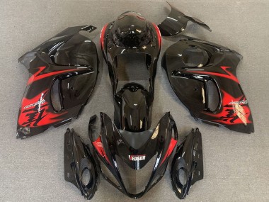 Suzuki GSXR 1300 Motorrad Verkleidung 2008-2020 - Glanzendes Schwarz mit Rot Logo