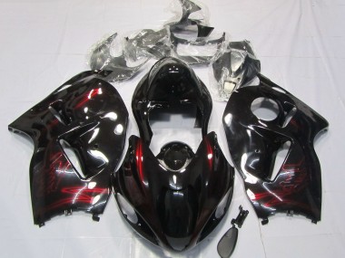 Suzuki GSXR 1300 Motorrad Verkleidung 1996-2007 - Rot Glanzendes Schwarz