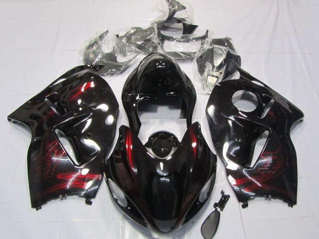 Suzuki GSXR 1300 Motorrad Verkleidung 1996-2007 - Rot Glanzendes Schwarz