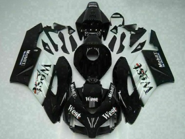 Honda CBR1000RR Motorrad Verkleidung 2004-2005 - Glanzendes Schwarz Weiss West Mobil Michelin