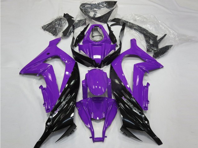 Kawasaki ZX10R Motorrad Verkleidung 2011-2015 - Lila Glanzendes Schwarz