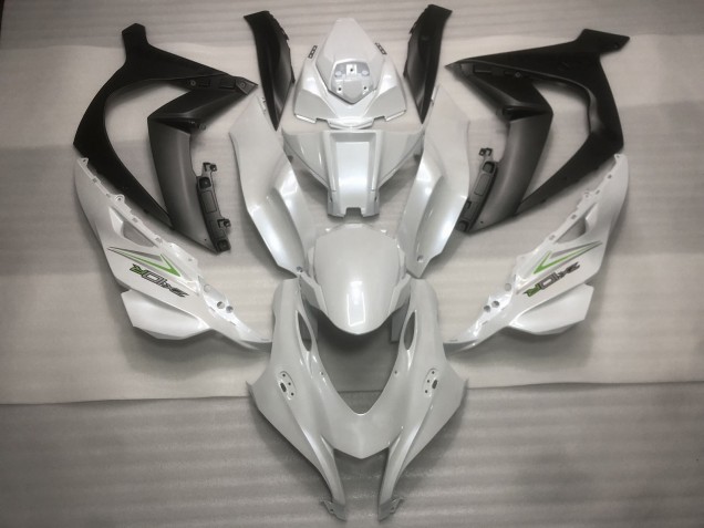 Kawasaki ZX10R Motorrad Verkleidung 2016-2020 - Perl Weiss Schwarz Grun