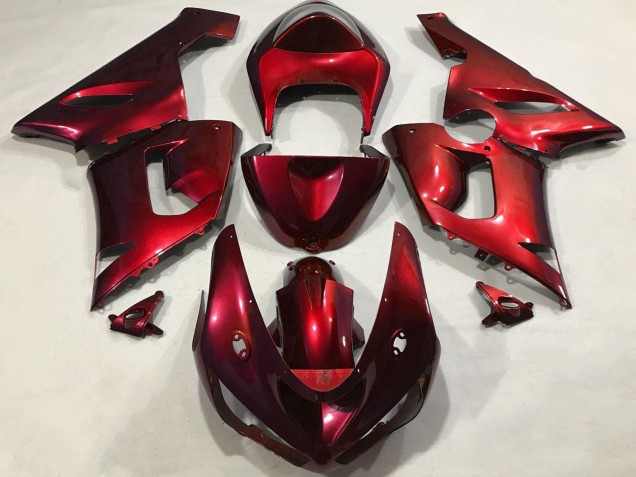 Kawasaki ZX6R Motorrad Verkleidung 2005-2006 - Metallisch Rot