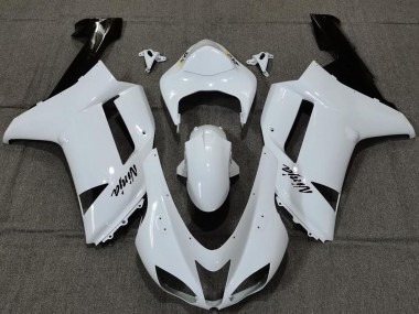 Kawasaki ZX6R Motorrad Verkleidung 2007-2008 - Schlichtes Weiss Gloss