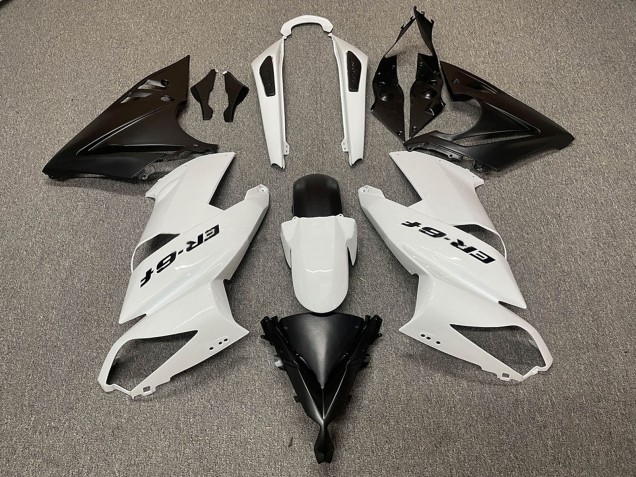 Kawasaki Ninja ER6F Motorrad Verkleidung 2009-2011 - Weiss Matt Schwarz