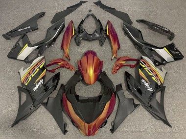 Kawasaki Ninja 400 Motorrad Verkleidung 2018-2024 - Orange Glanzendes Schwarz Matt Schwarz OEM Stil