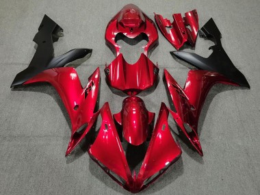 Yamaha R1 Motorrad Verkleidung 2004-2006 - Bonbon Rot Matt Schwarz