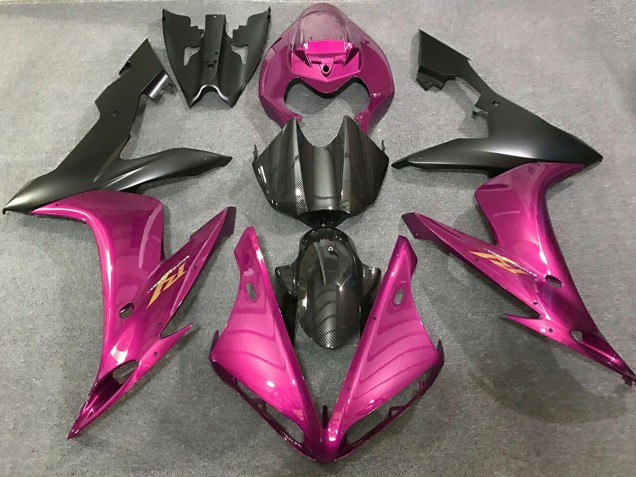 Yamaha R1 Motorrad Verkleidung 2004-2006 - Rosa Carbonfaser Stil