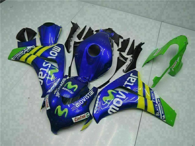 Honda CBR1000RR Motorrad Verkleidung 2008-2011 - Blau Gelb Grun MoviStar Castrol