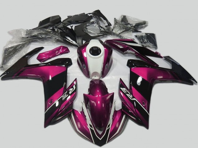 Yamaha R3 Motorrad Verkleidung Kit 2015-2018 - Lila Weiss Glanzendes Schwarz