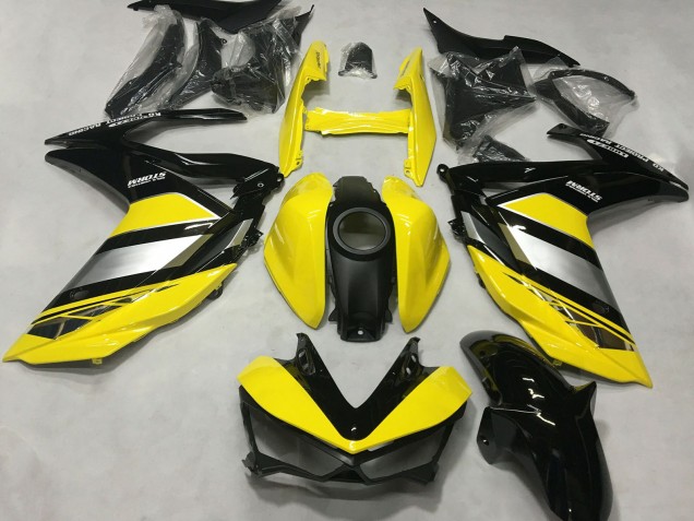 Yamaha R3 Motorrad Verkleidung 2015-2018 - Gelb Silber Glanzendes Schwarz