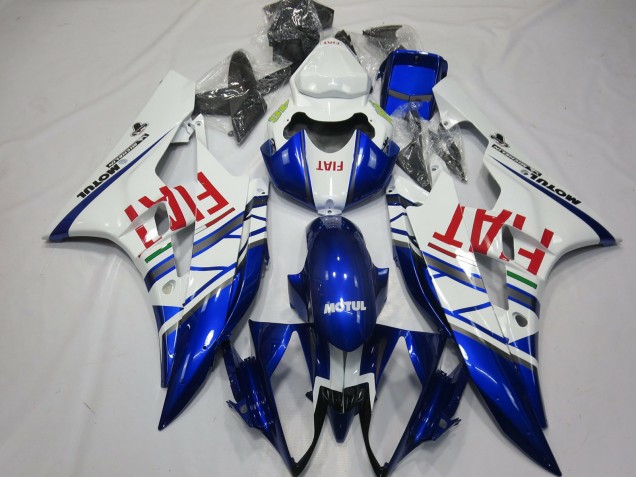 Yamaha R6 Motorrad Verkleidung 2006-2007 - Weiss Blau Rot Fiat Motul Michelin