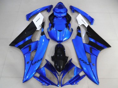 Yamaha R6 Motorrad Verkleidung 2006-2007 - Weiss Blau Glanzendes Schwarz