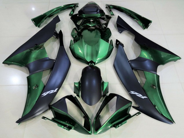 Yamaha R6 Motorrad Verkleidung 2008-2016 - Grun Matt Schwarz