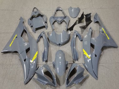 Yamaha R6 Motorrad Verkleidung 2008-2016 - Nardo Grau Hohe Sichtbarkeit Gelb Aufkleber
