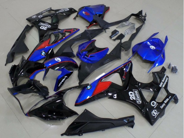 BMW S1000RR Motorrad Verkleidung 2009-2014 - Blau Rot Glanzendes Schwarz Castrol