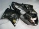 Honda CBR1100XX Blackbird Motorrad Verkleidung 1996-2007 - Glanzendes Schwarz Silber Flamme