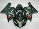 Suzuki GSXR 600/750 Motorrad Verkleidung 2004-2005 - Glanzendes Schwarz Matt Schwarz Rot Aufkleber
