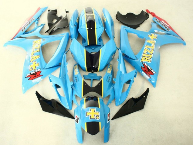 Suzuki GSXR 600/750 Motorrad Verkleidung 2006-2007 - Hellblau Schwarz Gelb Rizla